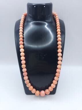 Jay King DTR Salmon Pink Coral Graduated Bead 925 Sterling Silver Necklace 21"